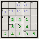 Arithmetic Latin square puzzle