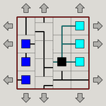 Toroidal sliding network puzzle